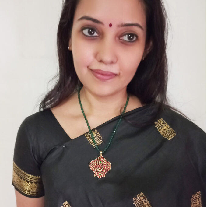 Temple pendant with crystal chain