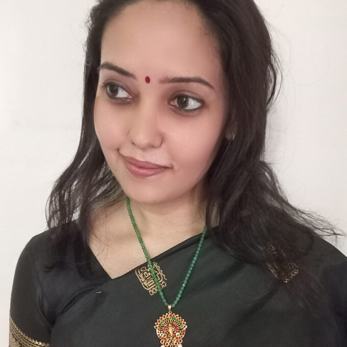 3D peacock pendant with crystal chain