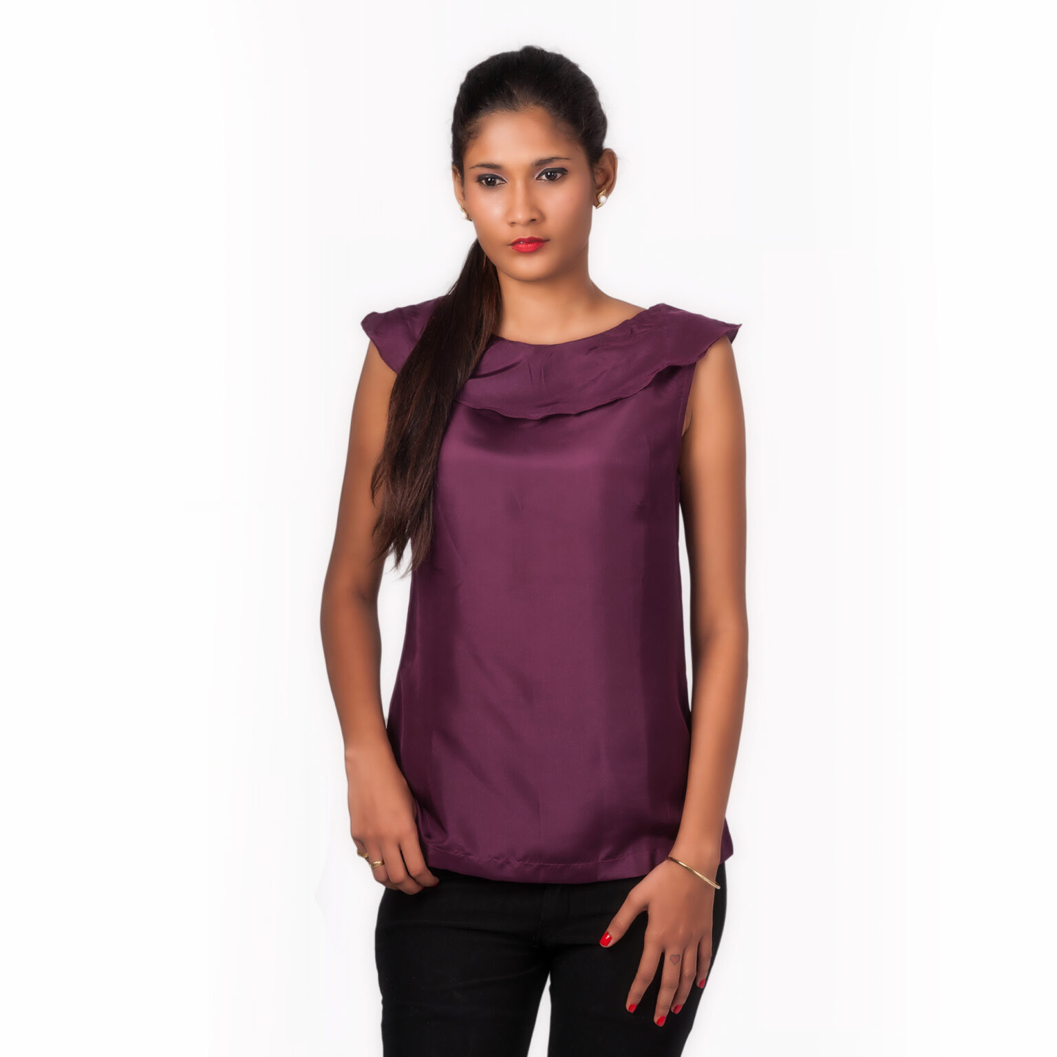Revolution silk top in Black SS RN